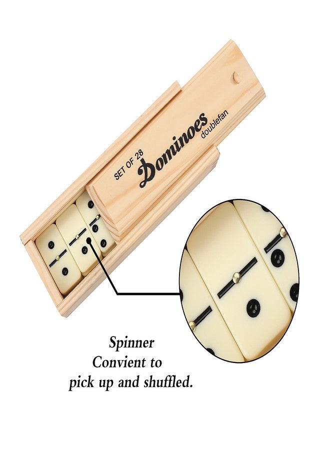 Doublefan Dominos Set for Adults, Double 6 Domino Game, Double Six Standard Domino with Natural Wooden Box, 28 Tiles,Tradditional Board Game for Adults and Elderly. - Image 5